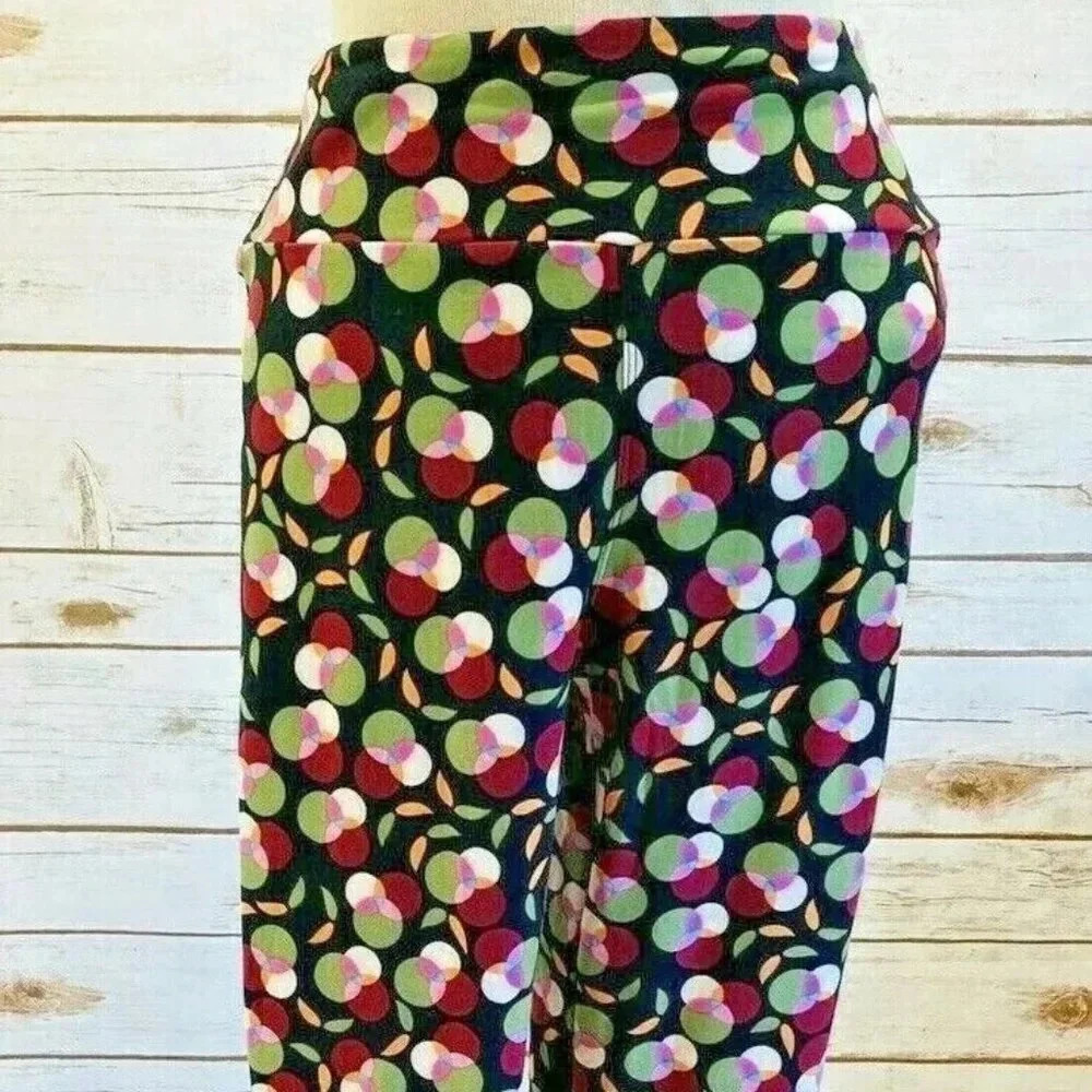 LULAROE Women Stretchy Elastic High Waist Polka Dots Legging Pants One Size